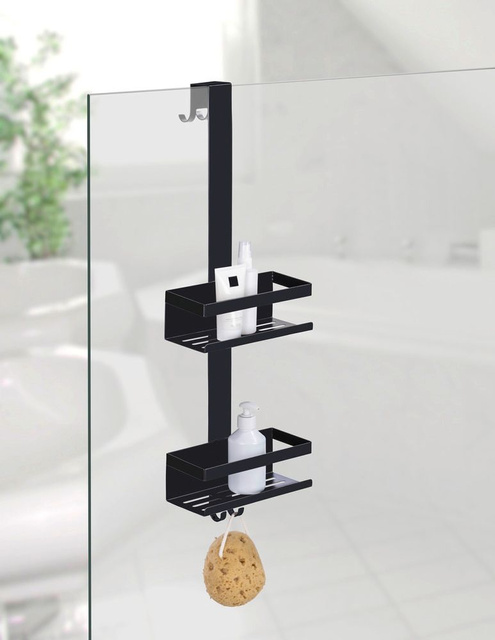 Raft de baie cu două niveluri din inox BRIBANO, montaj fără găurire