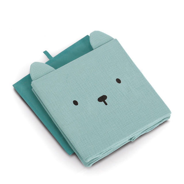 Cutie pentru jucării din muselină COZY KIDS cu urechi, 28 × 28 × 28 cm