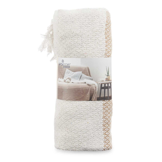 Pătură din bumbac pentru pat, 130 x 160 cm, bej