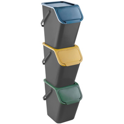 Recipiente de separare a deșeurilor, 3 buc, 25l, BINI