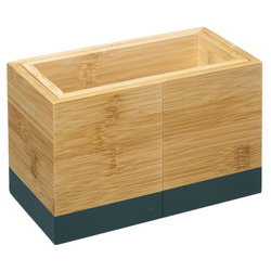 Organizator de tacâmuri, dimensiune reglabilă, bambus, verde, 18 x 10 x 12 cm