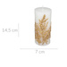Lumanare decorativa cu motiv floral auriu, 14,5 cm