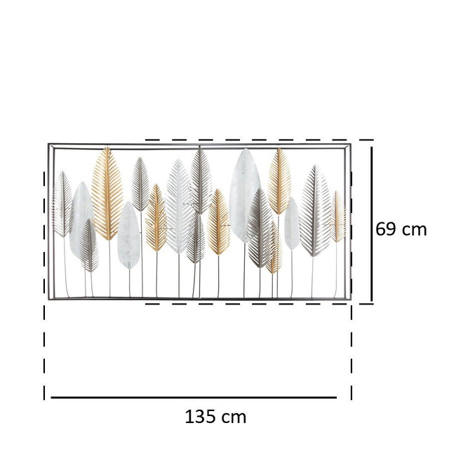 Decor perete cu frunze DECO, 134 x 68 cm
