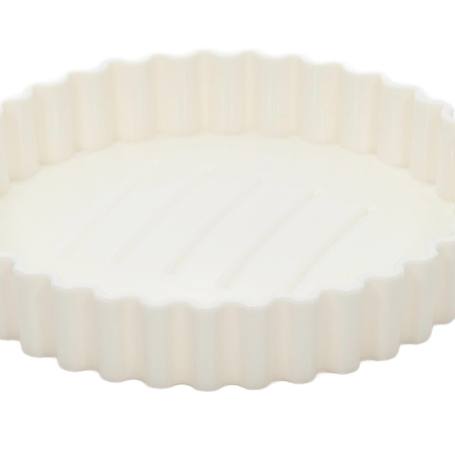 Savoniera rotunda Minas, plastic, alb, Ø 11 cm