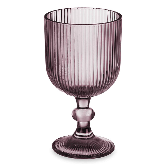 Set pahare pentru apa si vin LINES din sticla canelata, 6 bucati, 370 ml