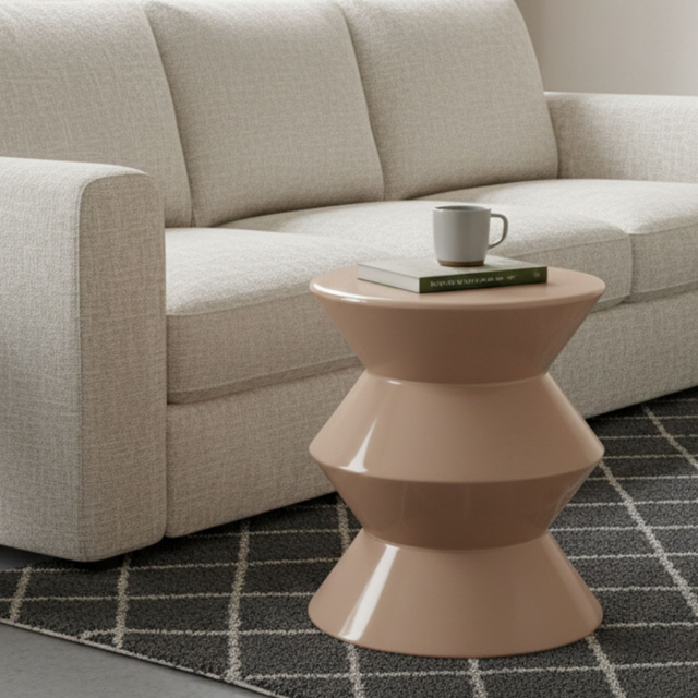 Masa coloană GISA, metalică, Ø 31 cm, natură nisip de deșert