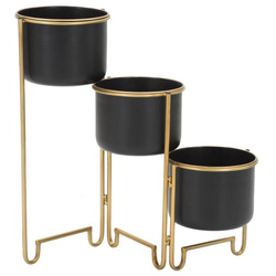 Ghivece de flori metalice pe suport pliabil, inaltime 55 cm