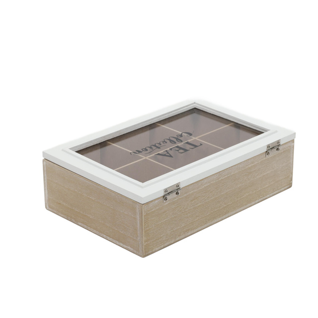 Recipient pentru ceai în plicuri, 6 compartimente, 23 x 15,5 x 8 cm