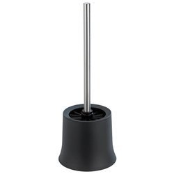 Recipient pentru perie + perie WC, WENKO, negru