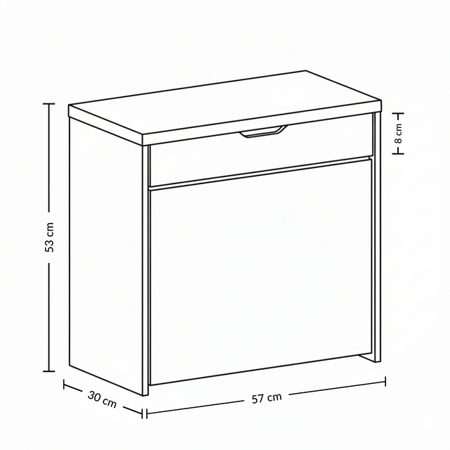 Dulap pentru pantofi cu loc de șezut și rafturi retractabile VAULT, 57 x 30 x 53 cm