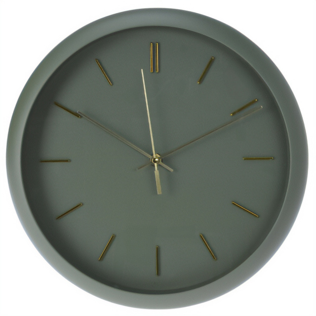 Ceas de perete modern, cu ace aurii, Ø 31 cm