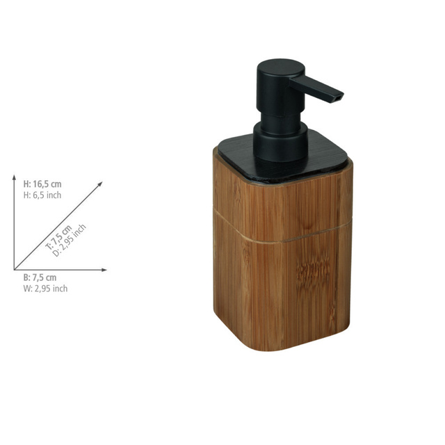 Dozator de sapun din bambus dur SERRO, 200 ml