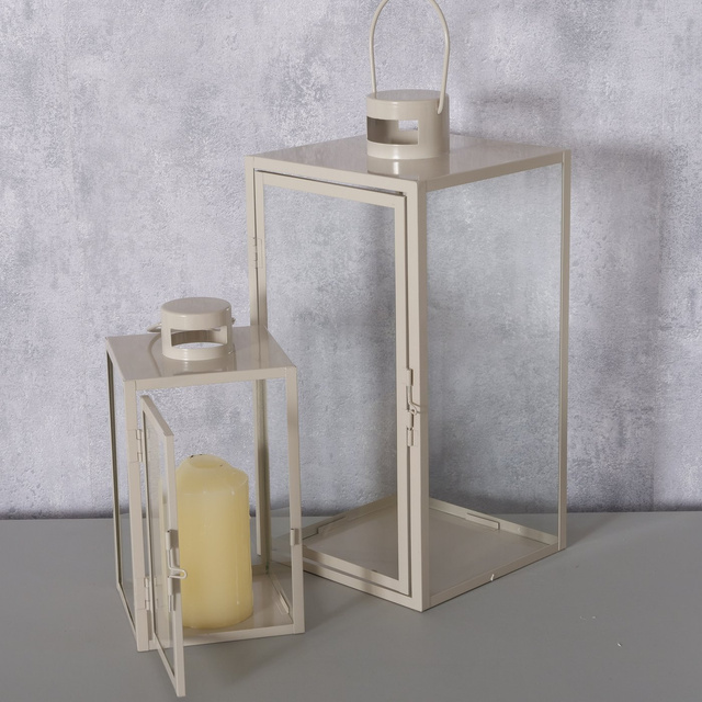 Set 2 felinare  metalice Arania,  bej