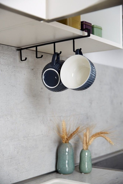 Suport cani pentru dulap, 4 cârlige, negru, WENKO