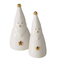 Două figurine din porțelan JELKI, Moș Crăciun albe