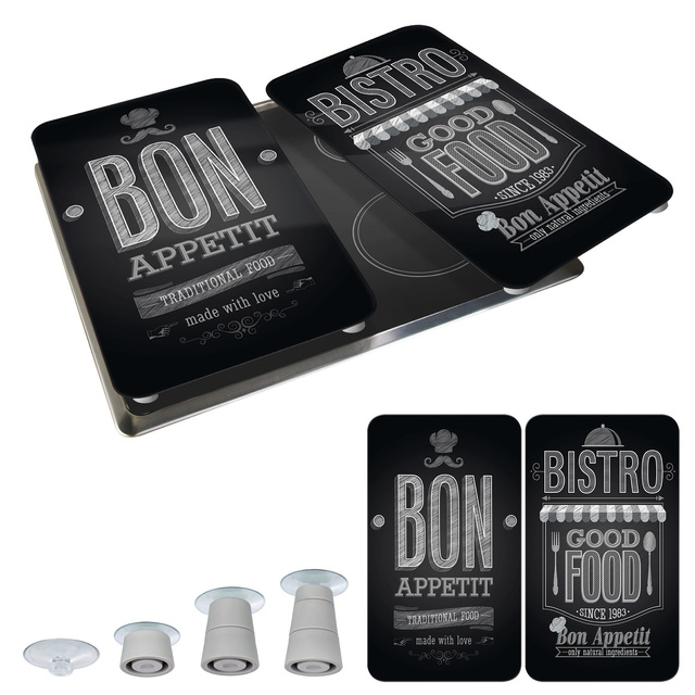Plăci de protecție din sticlă BON APPETIT pentru aragaz – 2 bucăți, WENKO, bon appetit