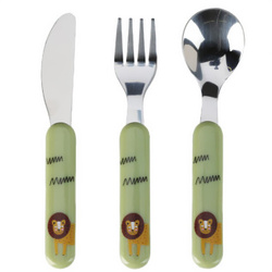 Set de tacamuri pentru copii cu maner din plastic, 3 bucati
