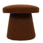 Puf rotund tapițat TEDDY ciupercă boucle, Ø 43 x 38 cm