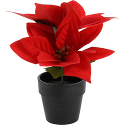 Steaua Betleemului in ghiveci, artificiala, inaltime 18 cm