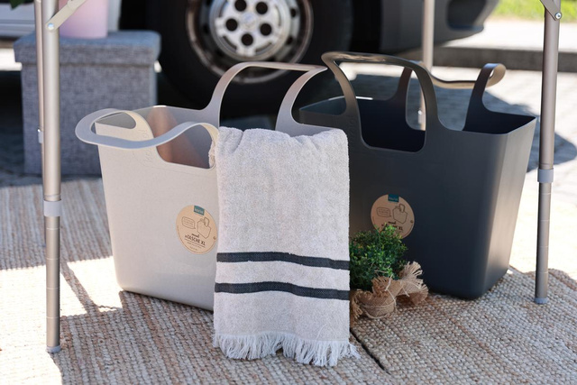 Geantă multifuncțională pentru cumpărături, plajă TASCHE XL, KOZIOL, gri cenușiu natural