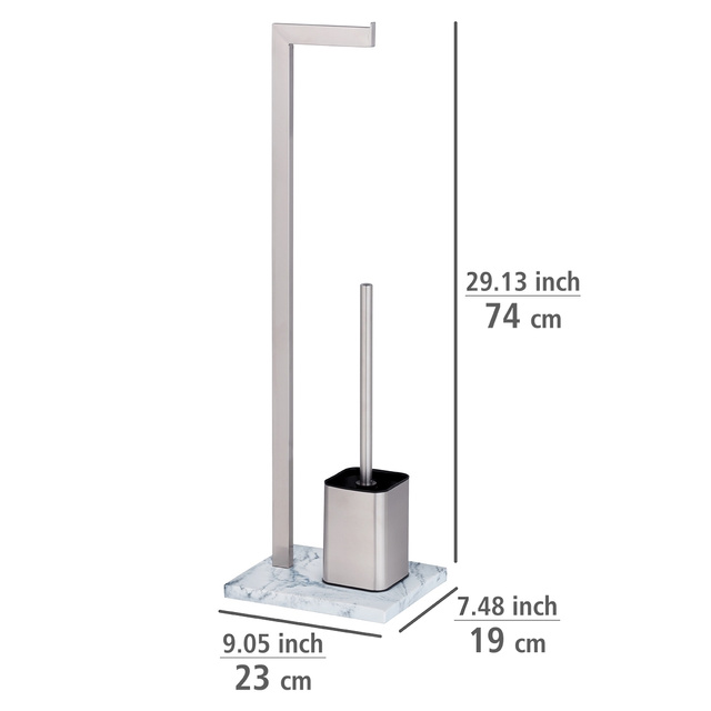 Suport metalic pentru hartie igienica si perie de toaleta APRILIA, Wenko