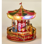 Carusel LED de Crăciun cu muzică și figurine rotative, 23 x 28 cm