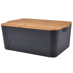 Cutie din plastic cu capac din bambus, 16 litri