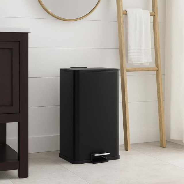 Coș de gunoi metalic DELTA, negru, 30 l