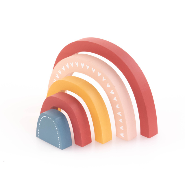 Curcubeu din lemn, decor pentru camera unui copil, 26,5 x 2,5 x 15,2 cm