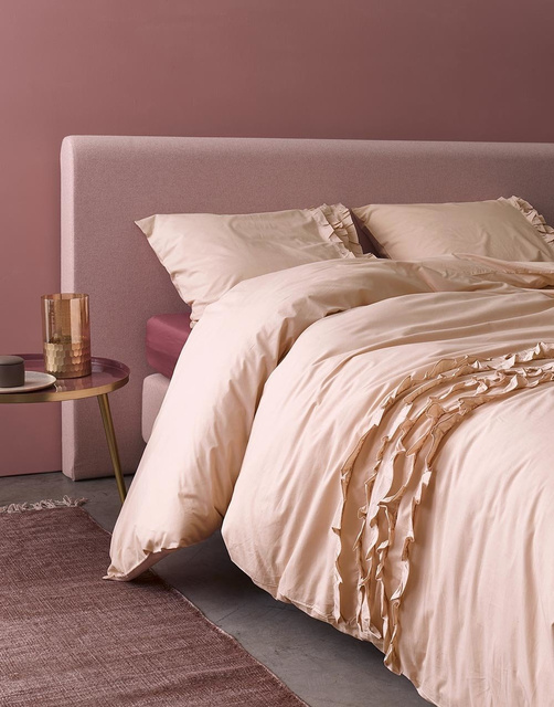 Set de lenjerie de pat din bumbac pentru 2 persoane, set de lenjerie din satin, 100% bumbac, 200 x 220 cm, Essenza