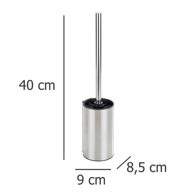 Perie de toaleta cu suport si montare pe perete Detroit, Wenko, Otel