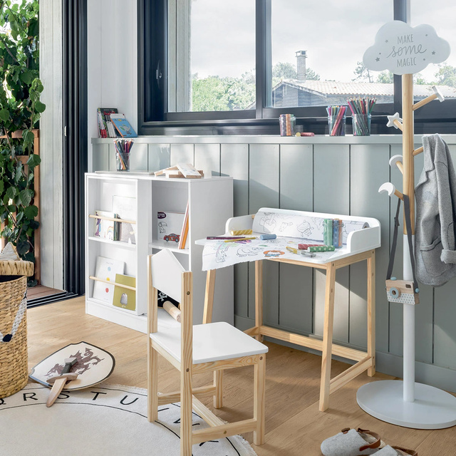 Cuier pentru camera copilului, MDF, 135,5 cm, cu nor