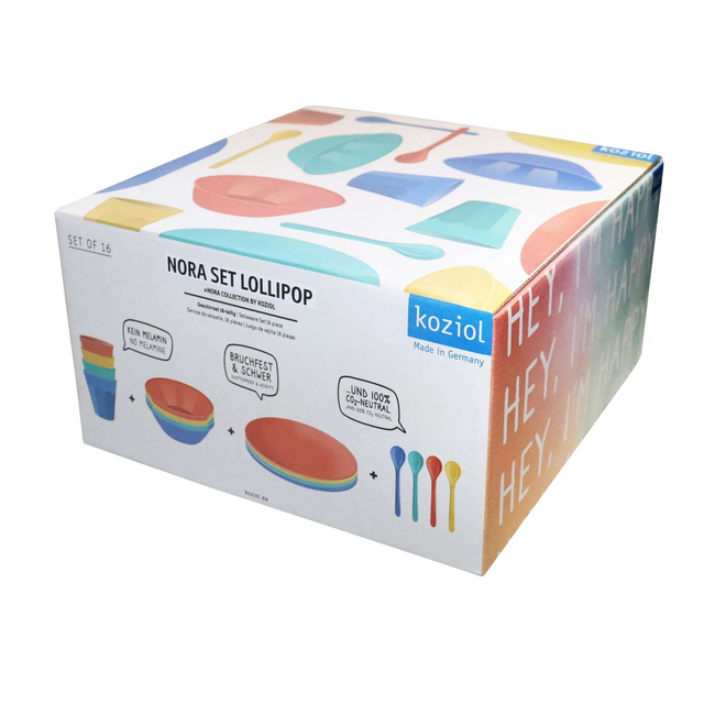 Set veselă de camping NORA LOLLIPOP, 16 piese, KOZIOL