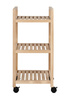 Raft pentru baie pe roti ACINA cu trei rafturi, lemn de salcam, 31x35x72 cm, Wenko