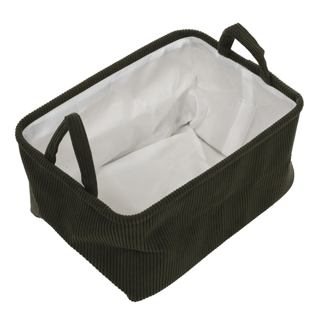 Coș de depozitare cu mânere, din poliester, 35 x 25 x 20 cm