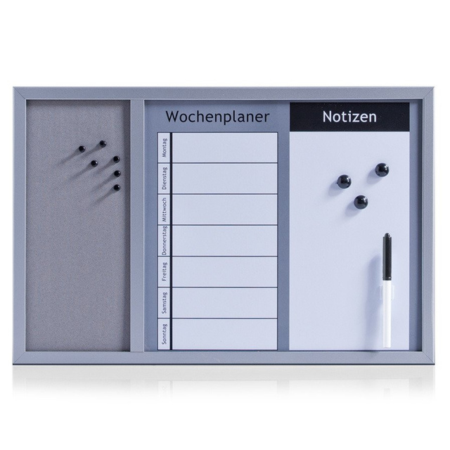 Tablă pentru notițe WOCHENPLANER, 3 în 1, 60x40 cm, ZELLER