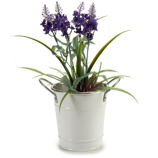 Husa din zinc pentru ghiveci, alb, Ø 10 cm