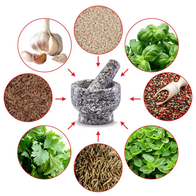 Mojar de granit cu pistil - Ø 9 x 6,5 cm, ZELLER