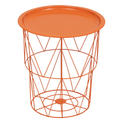 Măsuță de cafea tip coș KUMI, portocalie, Ø 37 cm