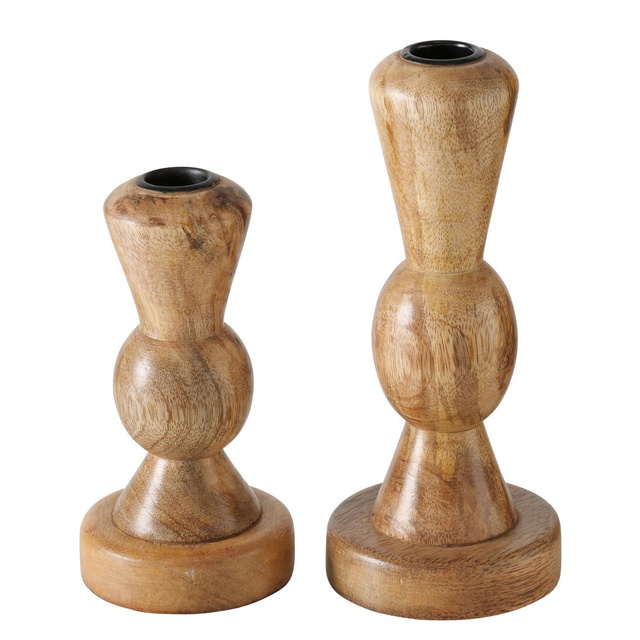 Sfeșnic din lemn, KESSA, 16 - 20,5 cm, 2 buc