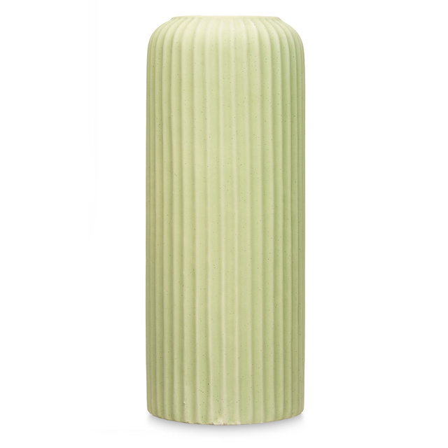 Vaza ceramica cu striatii, verde, inaltime 40 cm