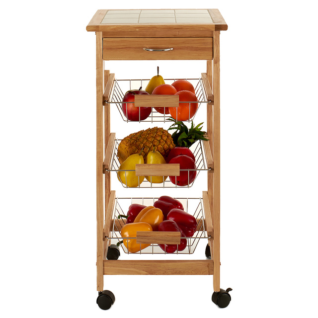 Vagonetă de bucătărie îngustă pe roți ESSENTIALS, 37 x 37 x 76 cm