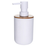Dispenser pentru sapun lichid, cu capac din bambus