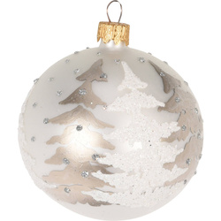 Globulet de sticlă, decor cu sclipici, Ø 10 cm