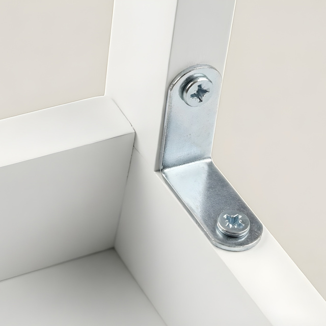 Taburet din bambus cu treaptă KROK, înălțime 46 cm, alb