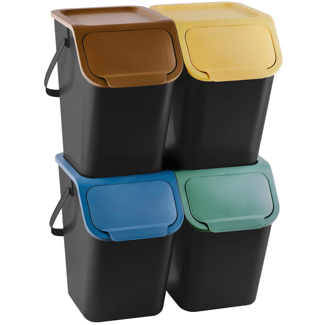 Set containere deșeuri, 4 bucăți, 25l, BINI