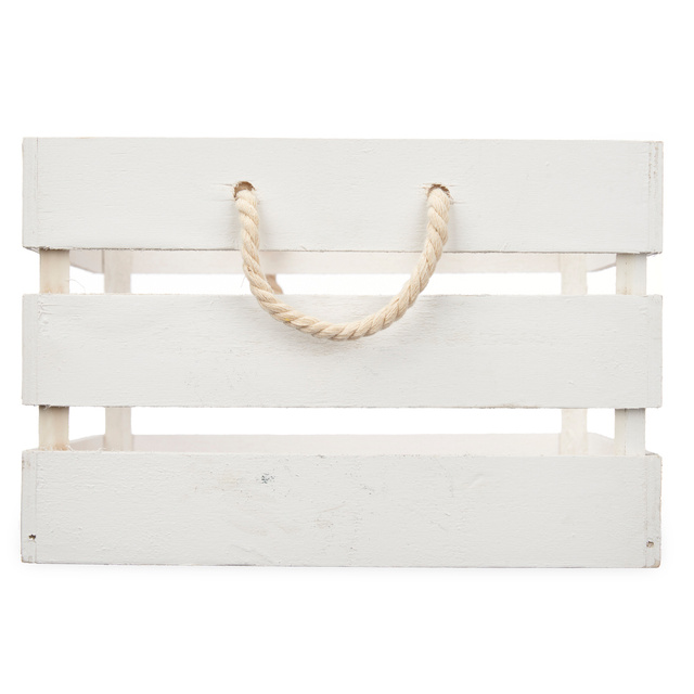 Lădițe albe din lemn cu mânere LOVE, 3 bucăți