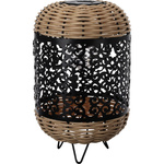 Lampa solara, elemente din rachita si ornament decorativ, Ø 18 x 30 cm