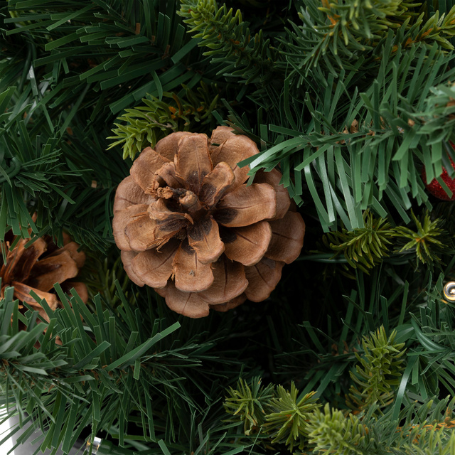 Brad artificial în ghiveci KAPPI, cu luminițe, 90 cm