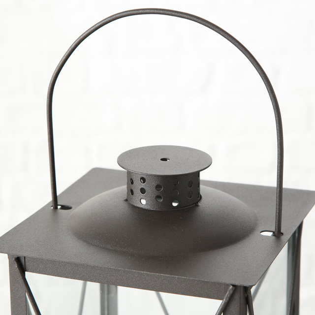 Lantern metalic lumanare, geam de sticla, FAROL, 30 cm